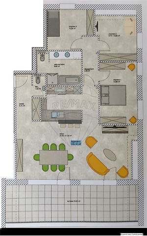 appartement neuf à la vente -   68127  OBERHERGHEIM, surface 105 m2 vente appartement neuf - UBI460232588
